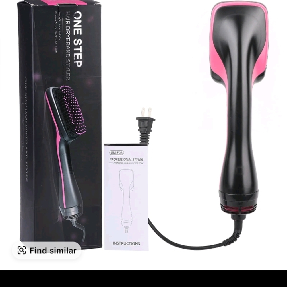 One Step Hair Dryer and Styler - Black and Pink